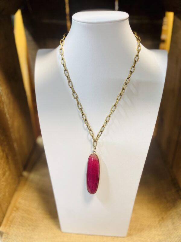 Pink Crackle Agate Necklace
